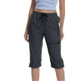 thumbnail image 2 of Tbopshirt Womens Quick Dry Pants Fashion Womens Casual Color Casual Elastic High Waist Wide Cropped Leg Loose Outdoor Fitness Running Climbing Trousers Pocket Pants, 2 of 9