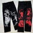 thumbnail image 5 of Pantalones de chándal con bordado de mariposa para hombre y mujer, pantalón informal a rayas con cordón, Color verde oliva, 1:1,, 5 of 5
