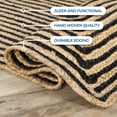 thumbnail image 3 of BNM Braided Jute Handwoven Indoor Outdoor Area Rug, 2' 6" x 12', Black, 3 of 10