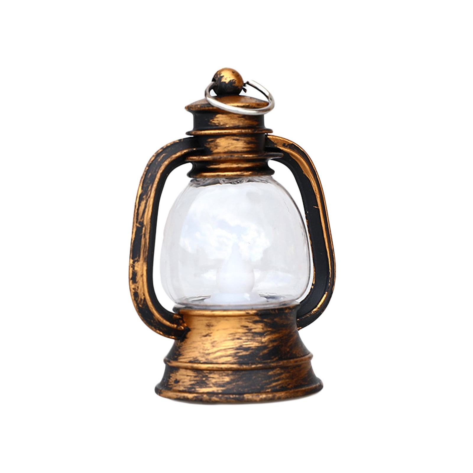 Small Glass Oil Kerosene Lamp Lantern with Wick gold base 