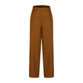 thumbnail image 6 of KeShDi Wide Leg Womens Pants Stretch sweatpants Women's Fashion Solid Color Office Casual Loose Wide Leg Straight Pants Brown L, 6 of 7