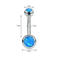 thumbnail image 3 of QQTDFG 1 Pc Opal Stone Stainless Steel Belly Button Rings Woman Barbell Navel Piercing-Blue, 3 of 9
