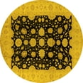thumbnail image 1 of Ahgly Company Indoor Round Oriental Yellow Industrial Area Rugs, 7' Round, 1 of 4