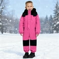 thumbnail image 4 of SERTG Kids One-Piece Ski Suit Set Waterproof Windproof Thermal Insulated Winter Snow Play Fleece-Lined Warm Outdoor Snowsuit Coat and Jumpsuit Set(Pink,3-4 Years), 4 of 8