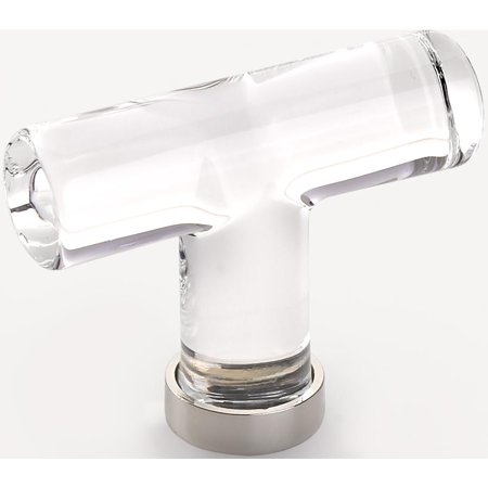 Emtek 86723US14 Modern 2-1/8" T-Knob From The Glass Collection - Nickel