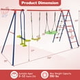 thumbnail image 3 of Gymax Swing Set for Backyard w/ 2 Height Adjustable Swings Glider Basketball Hoop Red & Blue, 3 of 10