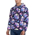 thumbnail image 3 of Honeii cool flower Skull Pattern Mens Hoodies Men's Loose Sleeve Sweatshirt,Pullover Hooded Sweatshirt for Men,Essentials Hoodie-Small, 3 of 7