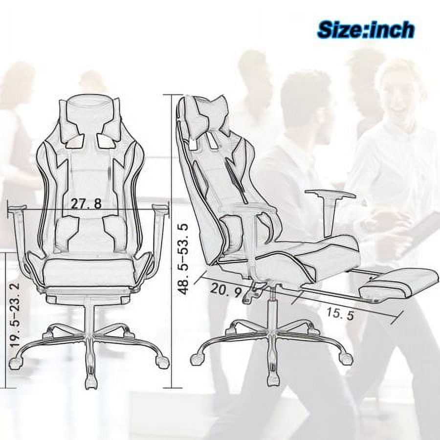 BestOffice Racing Style Gaming Chair with Adjustable Pillows and Footrest for Adult Gamers(Camo)