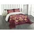thumbnail image 3 of Ambesonne Purple Mandala Quilted Bedspread Set 3 Pcs, Eastern Retro, King Size, Dried Rose Yellow, 3 of 5