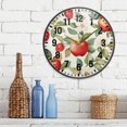 thumbnail image 3 of Yayeee Wall Clock Battery Operated 11.9" Silent Quartz Non-Ticking for Living Room Decor, Beige Apple Pattern, 3 of 8
