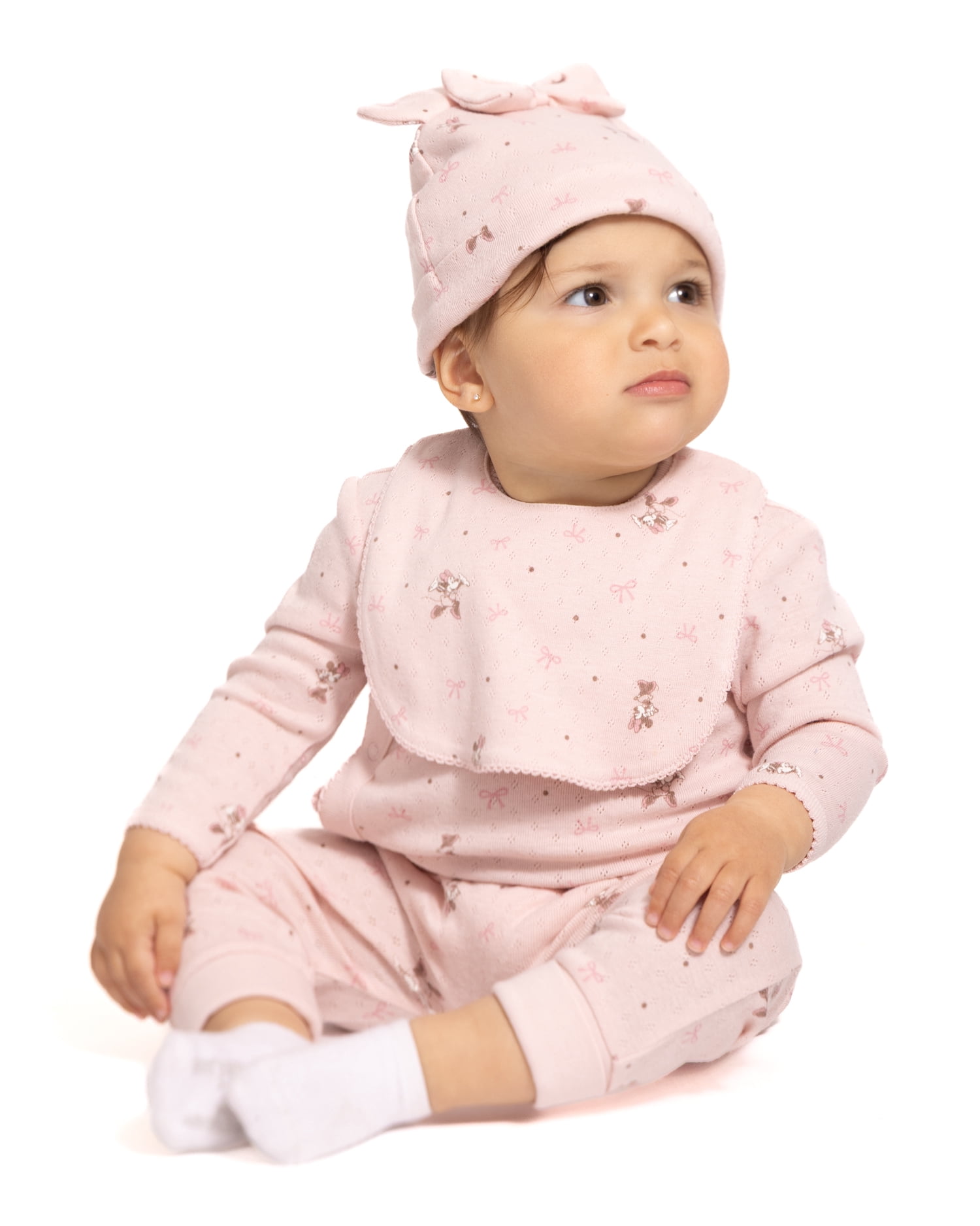 Disney Minnie Mouse Unisex Baby Allover Print Take Me Home Layette Outfit Set, 4-Piece, Sizes Preemie-6/9M