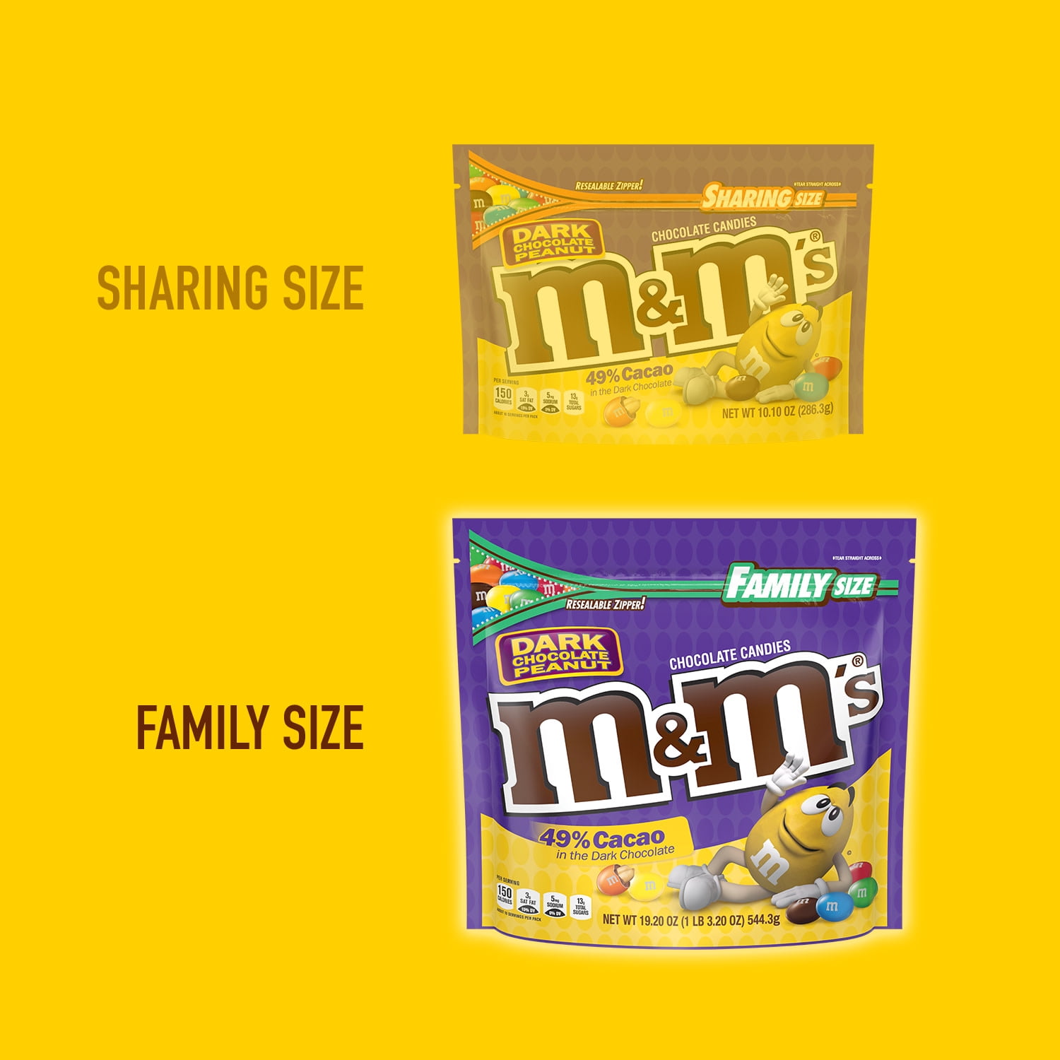 M&M's Chocolate Candies, Dark Chocolate, Peanut, Sharing Size 9.4 Oz, Chocolate Candy