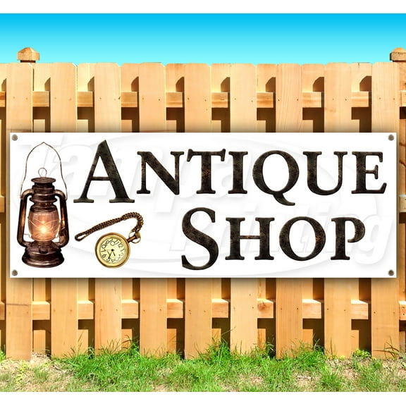 Antique Shop 13 oz Vinyl Banner With Metal Grommets