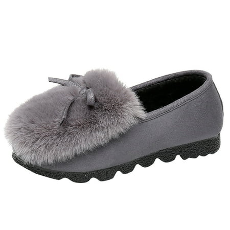 

Fsqjgq Casual Womens Shoes Size 12 Women Casual Shoes Autumn and Winter Fashionable Cute Bow Knot Decoration Comfortable Warm Snow Boots Flat Women Shoes Wedges Low Heel Grey 37