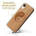 thumbnail image 3 of Case Yard Wooden Case Outside Soft TPU Silicone, Slim Fit Shockproof Wood Protective Phone Cover for Girls Boys Men and Women, Supports Wireless Charging Yin Yang Design case for iPhone-XR, 3 of 7