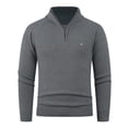 thumbnail image 2 of Bpmpbo Men's Solid Color Ribbed Quarter Zip Turtleneck Sweater, Warm Knit Pullover for Fall and Winter, 2 of 4