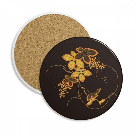 

Painting Japanese Brown Flower Coaster Cup Mug Tabletop Protection Absorbent Stone