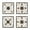Brown Wire Scroll Floral Fleur De Lis Square S/4 16"W, 16"H, variant on DecMode Brown Metal Scroll Wall Decor