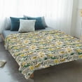 thumbnail image 4 of Vintage Flowers Blanket Soft Cozy Warm Throw Blanket for Couch, Plush Fuzzy Flannel Fleece Blankets for Sofa, Spring Yellow Green Floral Country Leaves Birds Bed Blankets Gifts for Men, 40"x60", 4 of 9