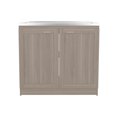 thumbnail image 5 of Izzovium Zurich 39" Wide Utility Sink with Base Cabinet, Two-Door Storage & Stainless Steel Sink, Light Gray for Laundry Room & Garage, 39.4x20.2x36 Inches, 5 of 8