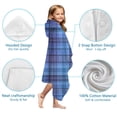 thumbnail image 7 of Blue Checkerboard Checkered Pattern Hooded Bath Towel，60"x35" for Ages 3 To 12 Kids, Quick Dry Lightweight Soft Microfiber Hood Beach Towel Cover Up for Kids, 7 of 7