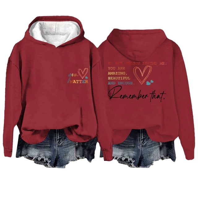 Chandail à Capuche Oversize pour Femmes avec Slogan Graphique, Manches Longues, Esthétique avec Poches
