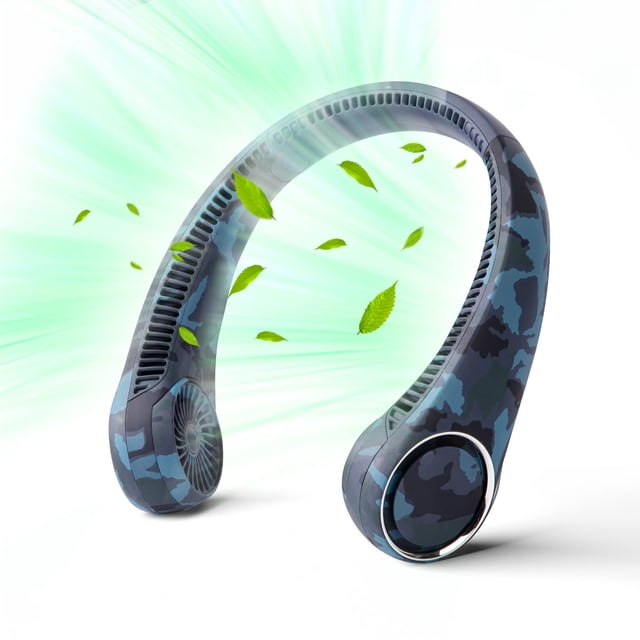 Ventilador de cuello portátil, ventilador sin aspas manos libres, ventilador personal de refrigeración de 360°, ventilador silencioso portátil para exteriores interiores, regalos de cumpleaños para ho