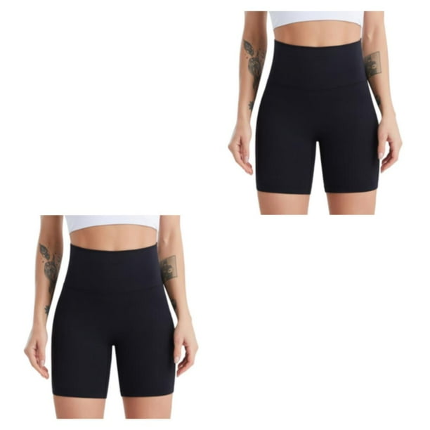 Sonducket Pantalones cortos deportivos de cintura alta para mujer, mallas sin costuras para levantar glúteos y caderas, pantalones cortos para METRO 2Conjunto