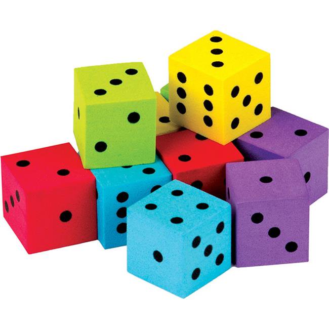 Foam Colorful Dice Pack of 20