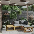 thumbnail image 1 of vidaXL 4 Piece Garden Lounge Set with Cushion Solid Acacia Wood, 1 of 5