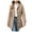 Khaki, variant on Pea Coats For Women Wool Blend Thicken Stand Collar Single Breasted Trench Coat Fashion A-Line Fall Winter Jackets Gray for Size M
