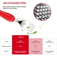 thumbnail image 3 of Lehoo Castle Toddler Utensils Kids Silverware, 6pcs Safety Stainless Steel Toddler Fork Spoon Knife Set, Children Flatware Set, Safety Utensils for Toddler and Children (Red), 3 of 7