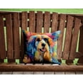 thumbnail image 4 of Afghan Hound Hippie Dawg Fabric Decorative Pillow 14 in x 14 in, 4 of 4