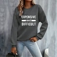 thumbnail image 2 of Sweatshirt for Women Casual Long Sleeve Crewneck Letter Printed Loose Womens Tops,Dark Gray,L, 2 of 7