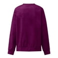 thumbnail image 4 of VISALY Pullover Crewneck Sweatshirt Tunic Sweatshirt Autumn Winter Loose Casual Casual Long Sleeves Round Neck Solid Color Sweatershirt Oversized Sweatshirt Hoodies Pullover Solid Sweatshirt Purple S, 4 of 4