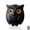 Black, variant on Owl magnetic pendant, owl hook refrigerator sticker S9A3