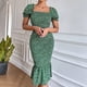 thumbnail image 5 of Vestido Sexy De Verano Mujer Bodycon Vestidos largos Manga corta con volantes Vacaciones Vacaciones (Verde L) Ygjytge para Mujer Verde T M, 5 of 7