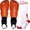 Red, variant on Combination Set Kids Soccer Shin Guards with Adjustable Straps & 1 Pair Matching Compression Sock for Maximum Performance. Fits Ages 4-7. Black