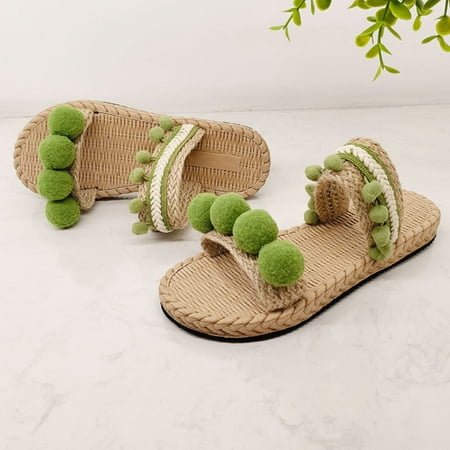 

Cathalem High Heel Slippers for Women Women Sandals Shoes New Ladies Slippers Supportive Slippers for Women with Flat Feet Green 6.50