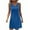 Blue, variant on Sleeveless Notch V-Neck Solid Color Casual Dress for Women Loose Fit Swing T-Shirt Dress Lightweight Breathable Shirt for Summer Outings