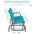 thumbnail image 4 of 3-Person Patio Glider , Outdoor Porch Glider with 3 Seats, Breathable Mesh Fabric, Metal Frame, Blue, 4 of 9