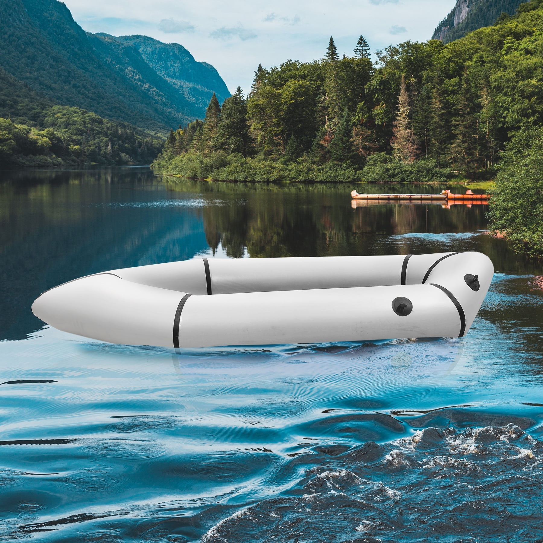 Oryxearth TPU Inflatable Lightweight Packrafts,Flat Water Rafting Camping Trip/Fishing/Water Adventures,1 Person