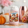thumbnail image 4 of Thanksgiving Manx Pilgrim Grateful, Thankful, Blessed Fall Welcome 16oz Glass Cup Mug Cat Lover Kitten Owner Gifts Glass Can - 00021, 4 of 5