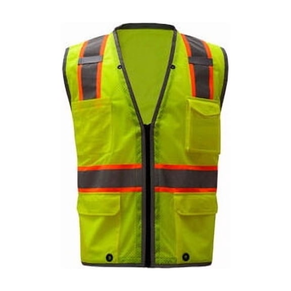GSS Safety Heavy-Duty Safety Vest Class 2 Lime Large