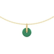 Belinda Jewelz Jade Genuine Necklace - Green Jade Donut Pendant, Jade Circle Necklace for Women and Girls