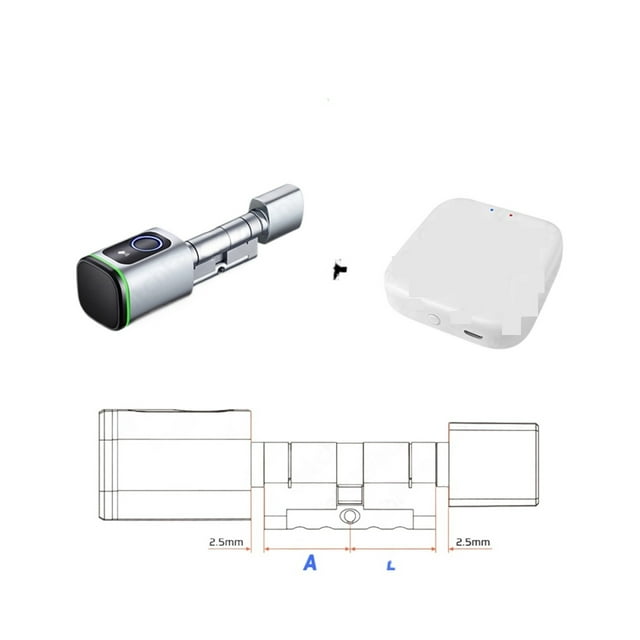 Door Lock, Tuya APP Fingerprint Card Euro Thumbturn Cylinder Lock Electronic Smart Door Lock Digital Keyless Replace ,Easy to Install