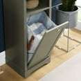 thumbnail image 6 of 64 Inch Tall Bathroom Cabinet with Laundry Hamper, Floor Standing Cabinet with 4 Adjustable Shelves, Storage Cabinet with Hidden Space for Living Room/Bathroom/Home/Office/Kitchen, Grey, 6 of 9