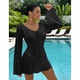thumbnail image 2 of Drvitor Swimsuit Cover Up for Women Summer Vacation V-Neck Long Sleeve Beach Cover Up Sexy Swim Cover Ups with Tied Backless, 2 of 8