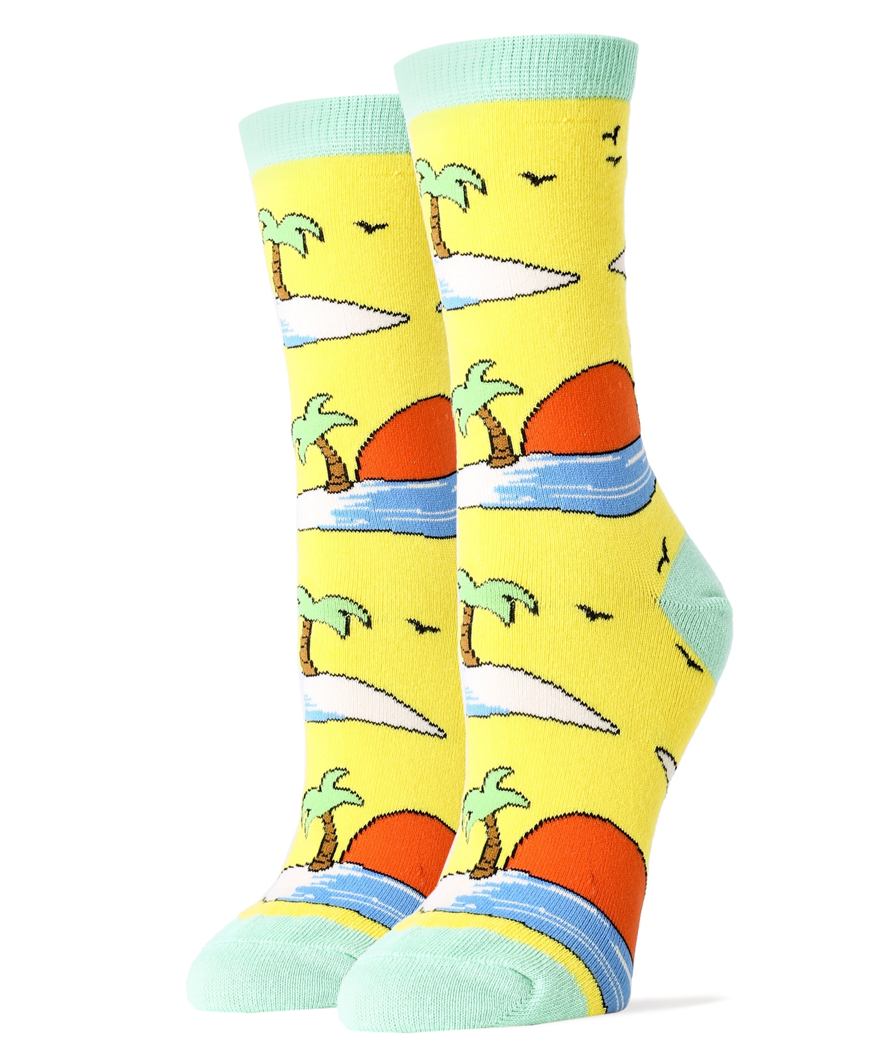 OoohYeah Funny Crew Socks for Women Costal Dress Cotton Socks Novelty ...