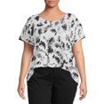 thumbnail image 4 of Terra & Sky Women's Plus Size High-Low T-Shirt with Short Sleeves, 2-Pack, 4 of 6